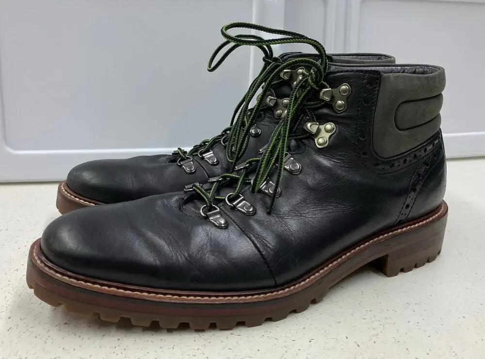 Men Johnston & Murphy Karnes Alpine Oxford leather ankle boots shoes, 8.5M